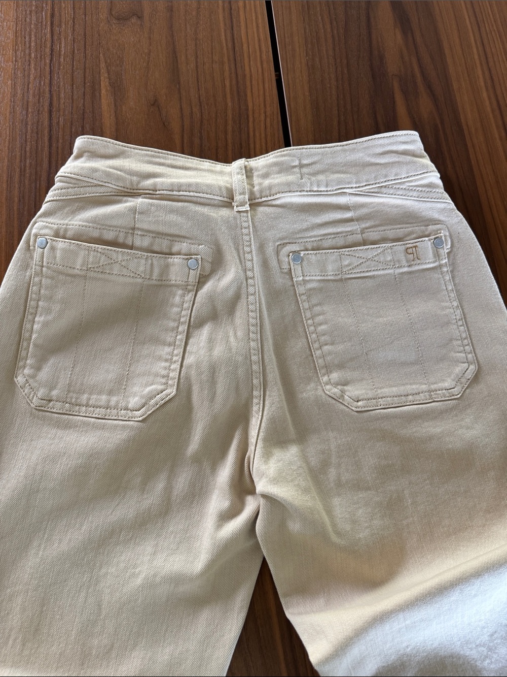 Pilcro Anthropologie Cream Ecru Straight Leg Utility Jeans Size 26 - Picture 5 of 8